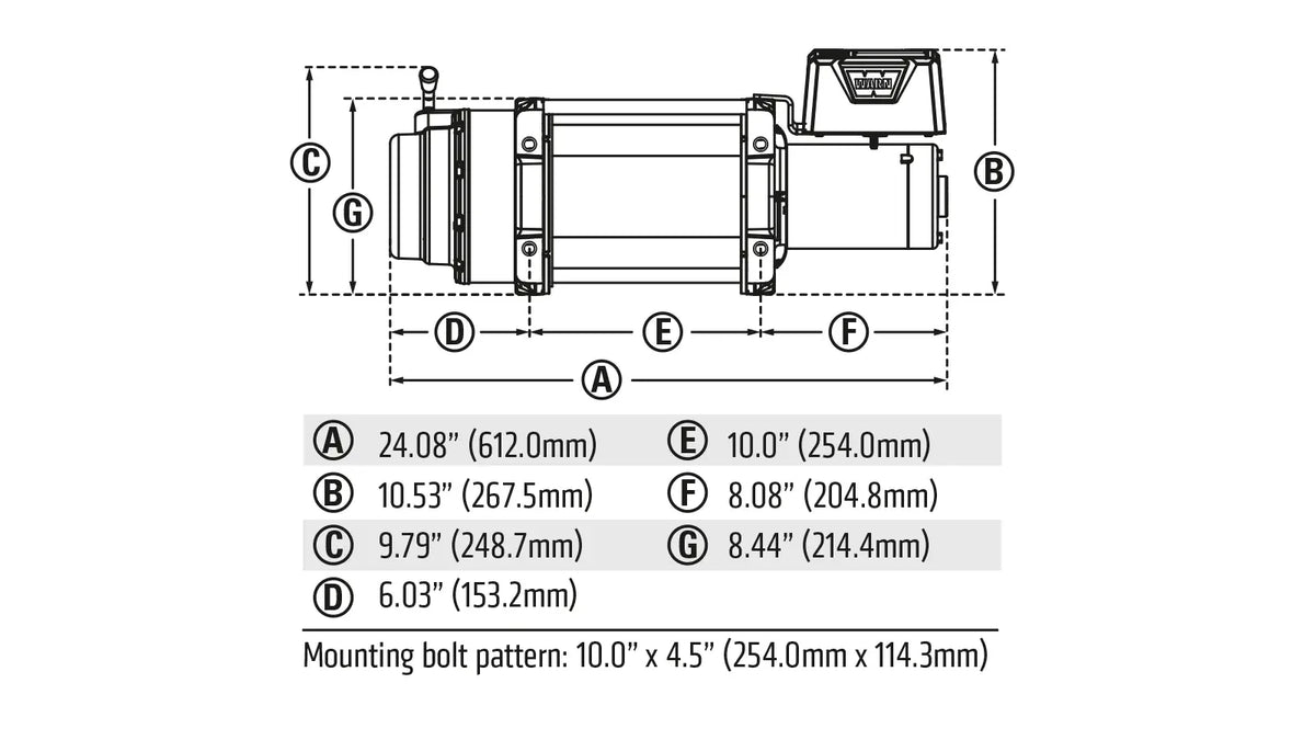 Winch WARN M12000 12,000 lb 12V con Cable de Acero – 17801
