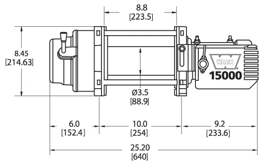 Winch WARN M15000 15,000 lb 12V con Cable de Acero – 47801